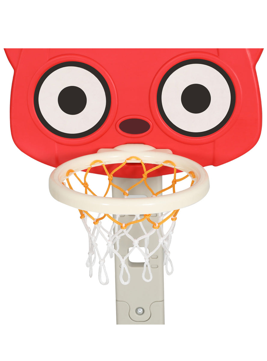 Keezi Kids 5 In 1 Red Adjustable Basketball Hoop Sports Set - Close Image 1
