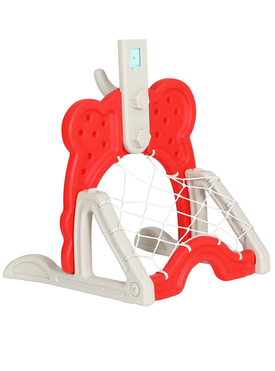 Keezi Kids 5 In 1 Red Adjustable Basketball Hoop Sports Set - Close Image 2