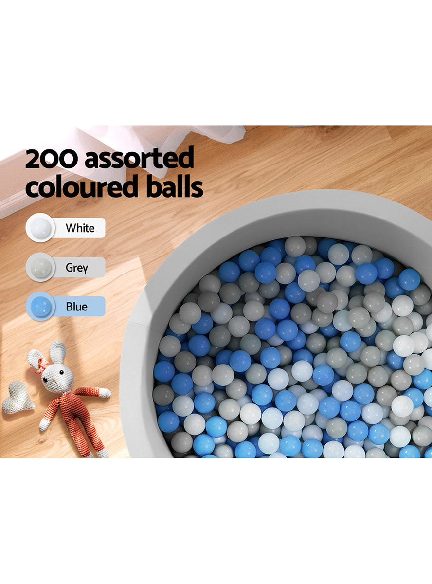 Keezi Kids Grey Foam Round Ball Pit - Info Image 3