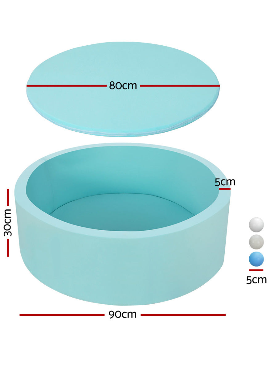 Keezi Kids Ocean Blue Foam Round Ball Pit - Dimensions Image