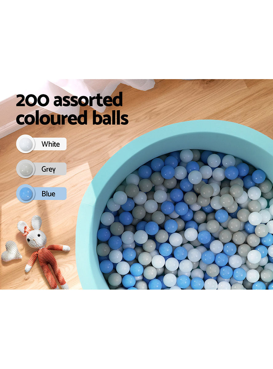 Keezi Kids Ocean Blue Foam Round Ball Pit - Info Image 3