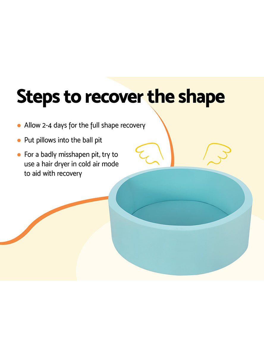 Keezi Kids Ocean Blue Foam Round Ball Pit - Info Image 4