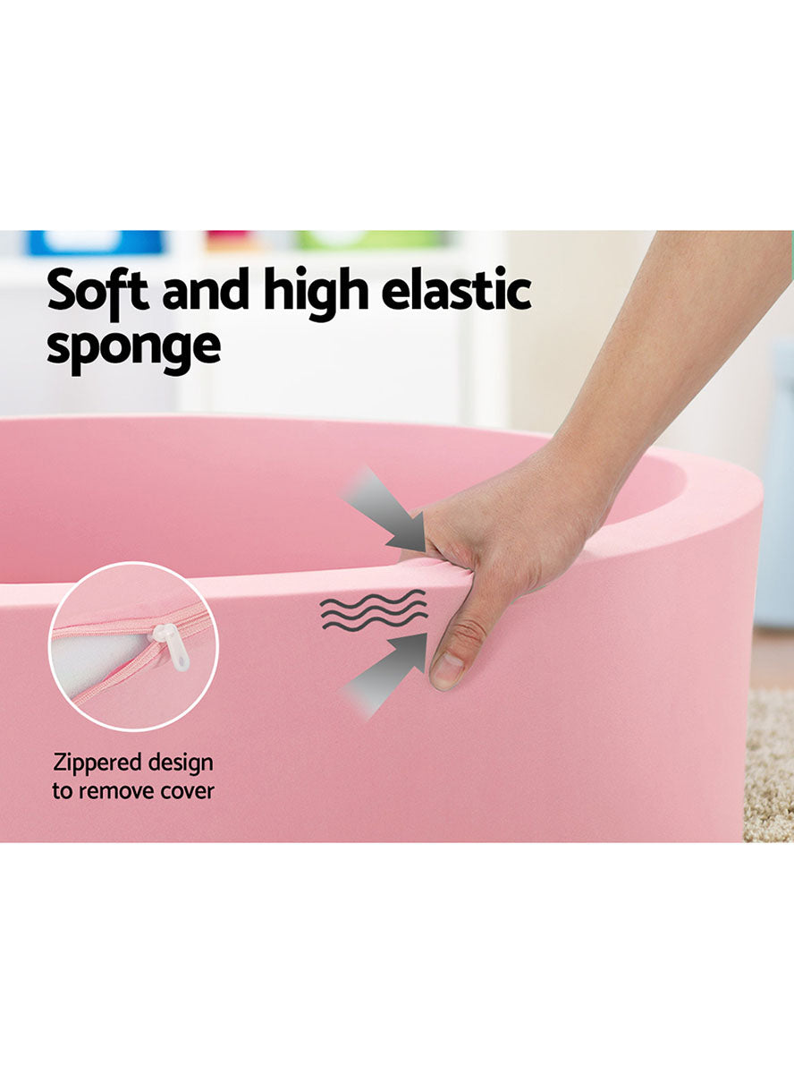 Keezi Kids Pink Foam Round Ball Pit - Info Image 2