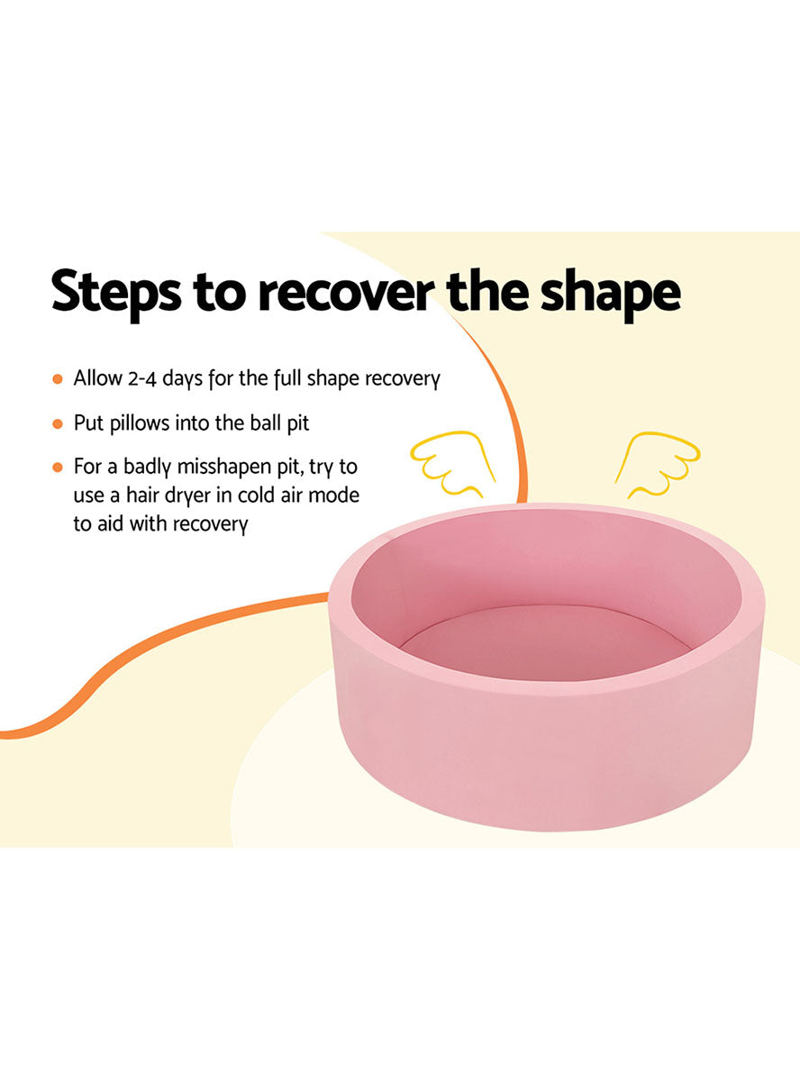 Keezi Kids Pink Foam Round Ball Pit - Info Image 4