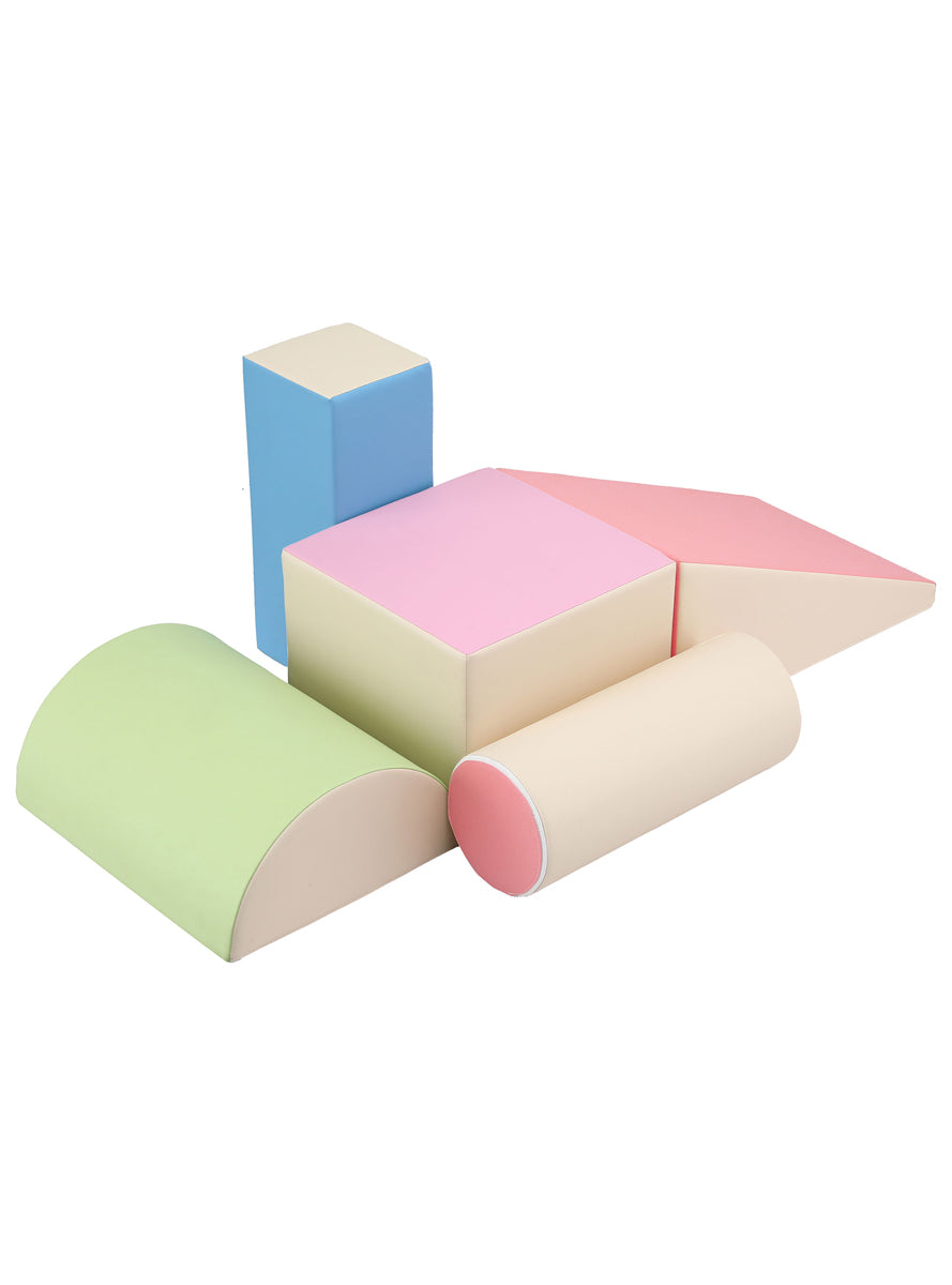 Keezi Kids Soft Indoor 5 Piece Rainbow Climbing Blocks Set - Alternate Image