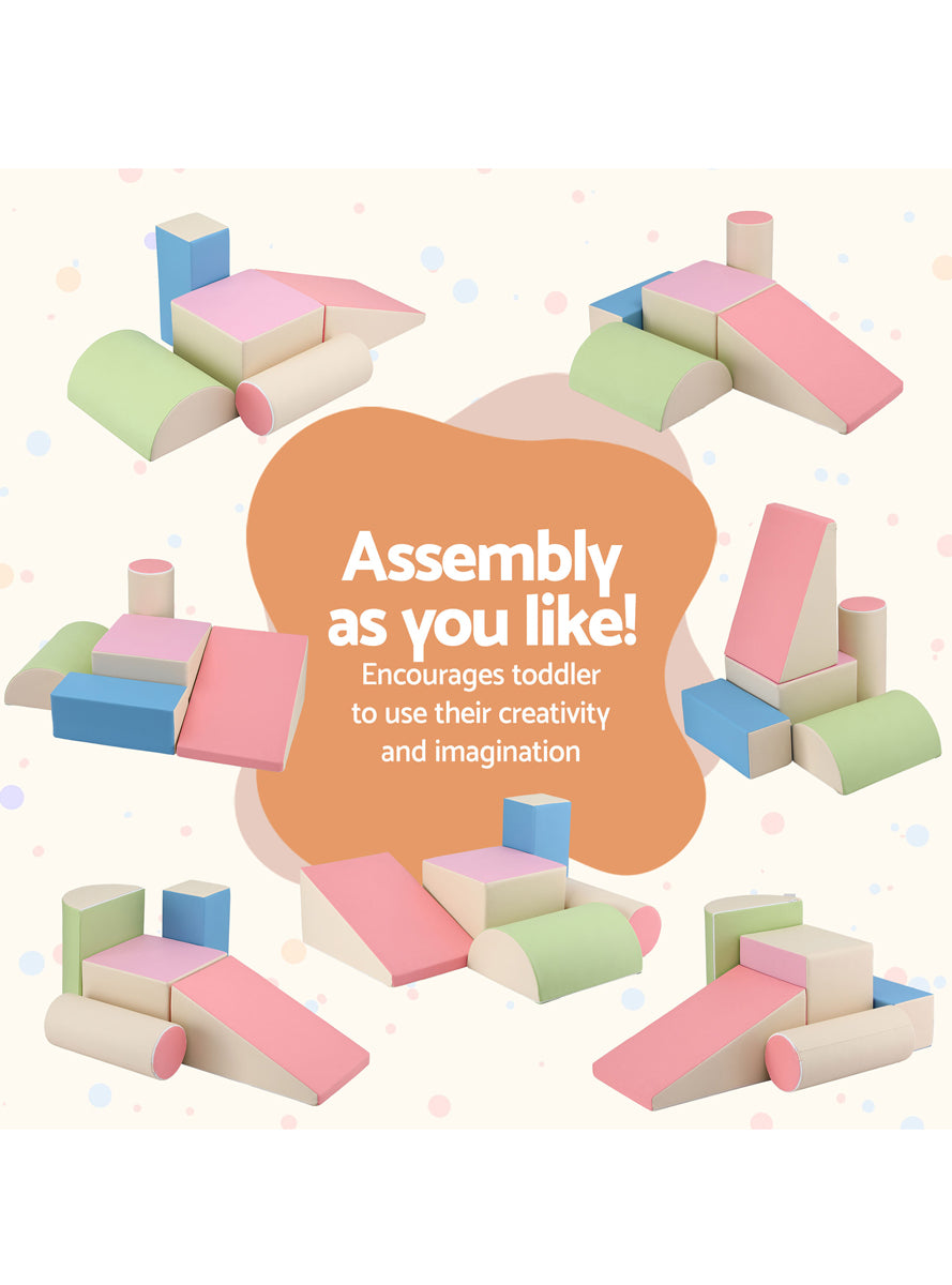 Keezi Kids Soft Indoor 5 Piece Rainbow Climbing Blocks Set - Info Image 2