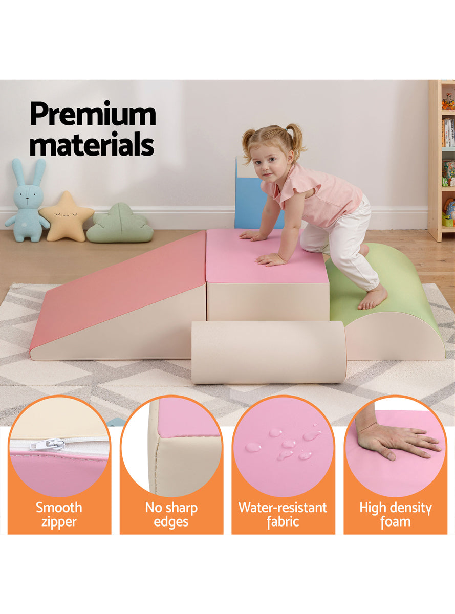 Keezi Kids Soft Indoor 5 Piece Rainbow Climbing Blocks Set - Info Image 3