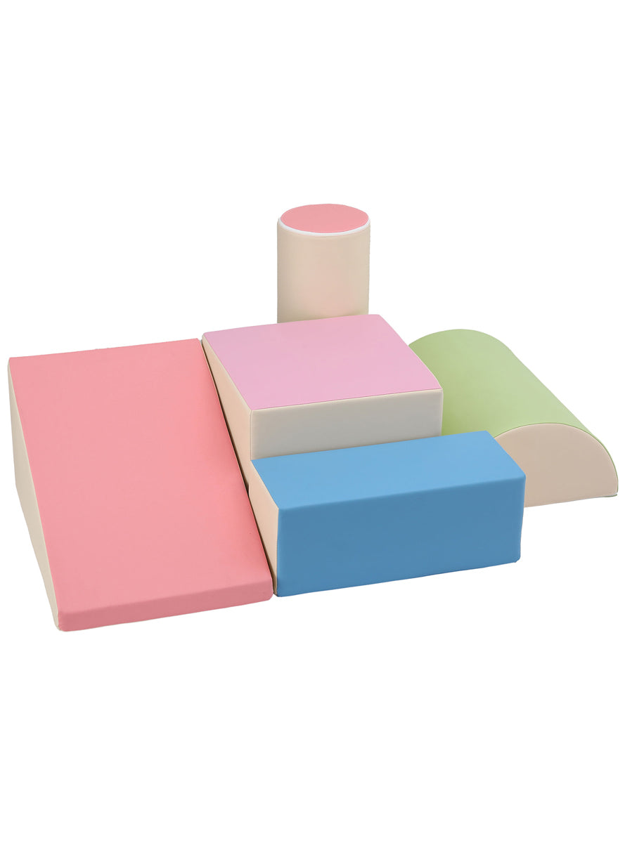 Keezi Kids Soft Indoor 5 Piece Rainbow Climbing Blocks Set - Main Image