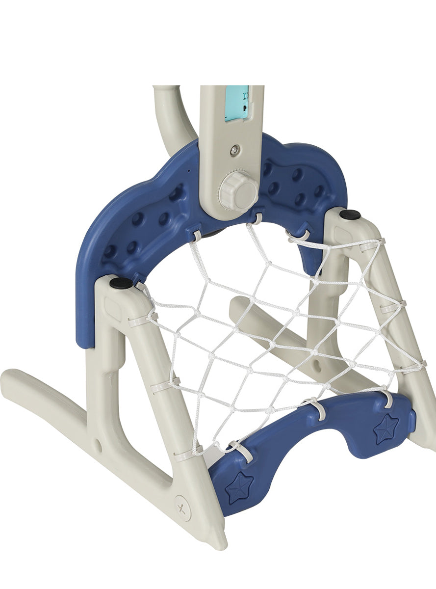 Keezi Kids Space Theme Blue 5 In 1 Sports Set With Adjustable Basketball Hoop - Close Image 2