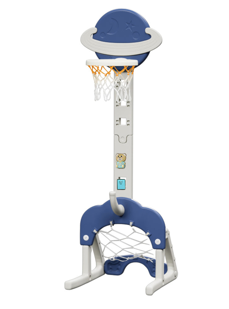 Keezi Kids Space Theme Blue 5 In 1 Sports Set With Adjustable Basketball Hoop - Main Image