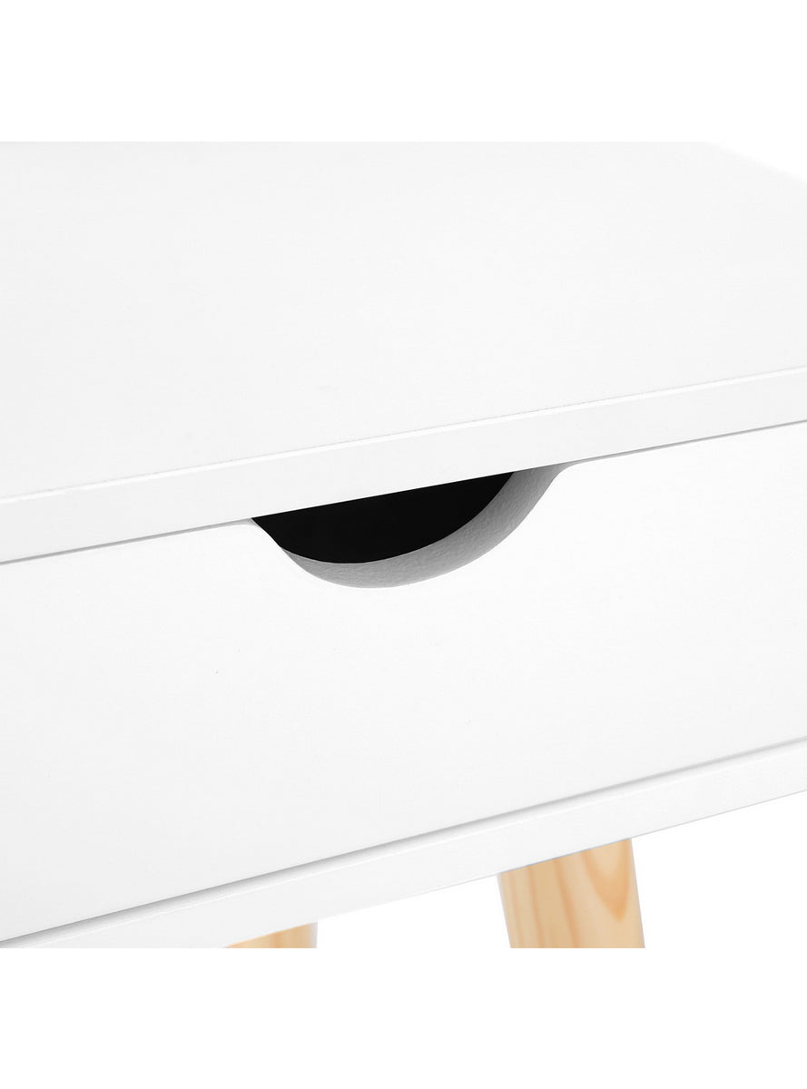 Keezi Kids Wooden White Makeup Table With Stool - Close Image