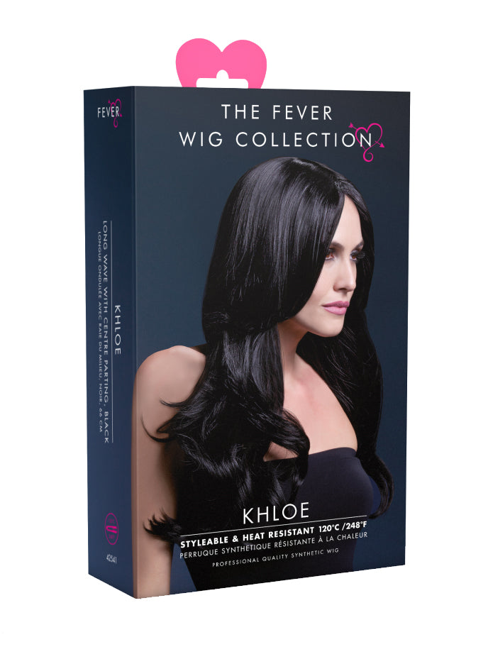 Womens Deluxe Black Wavy Heat Resistant Fashion Wig - Packaging Image