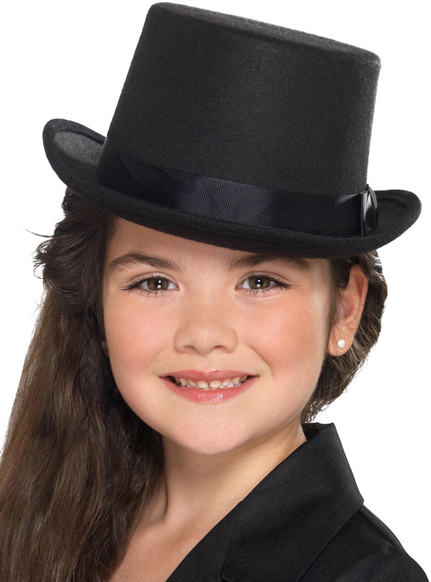 Kids Basic Black Feltex Top Hat - Alternate Image