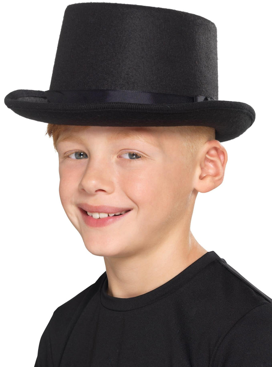 Kids Classic Feltex Black Top Hat - Main Image