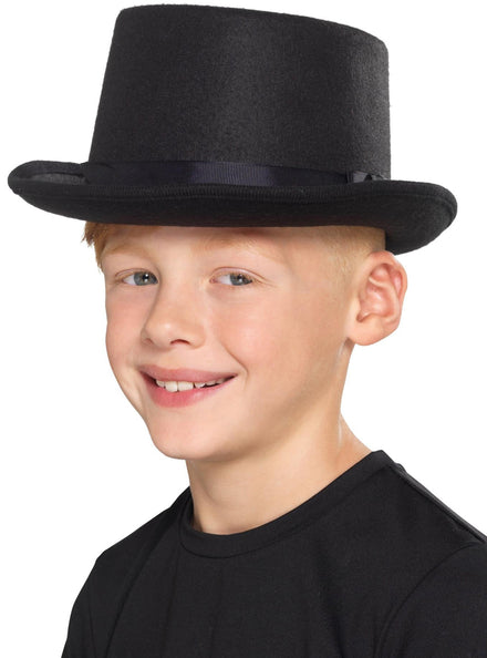 Kids Classic Feltex Black Top Hat - Main Image