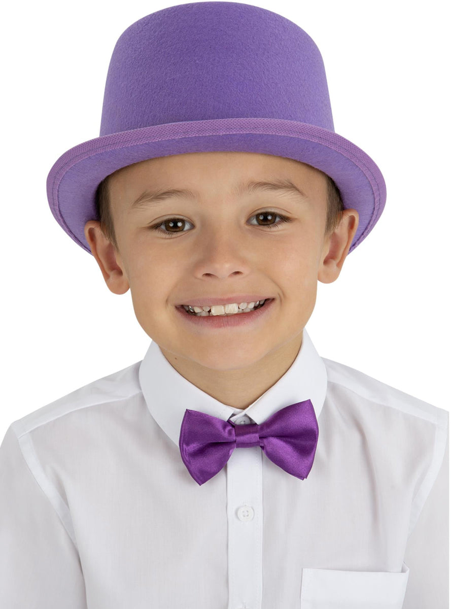 Kids Bright Purple Classic Top Hat - Main Image
