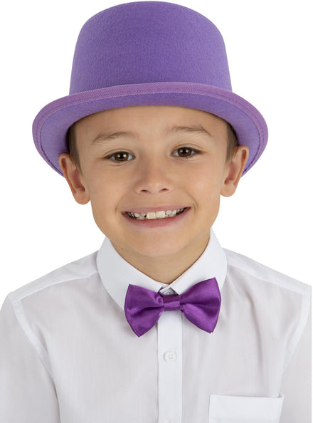 Kids Bright Purple Classic Top Hat - Main Image