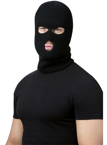 Black Knitted Balaclava Costume Mask