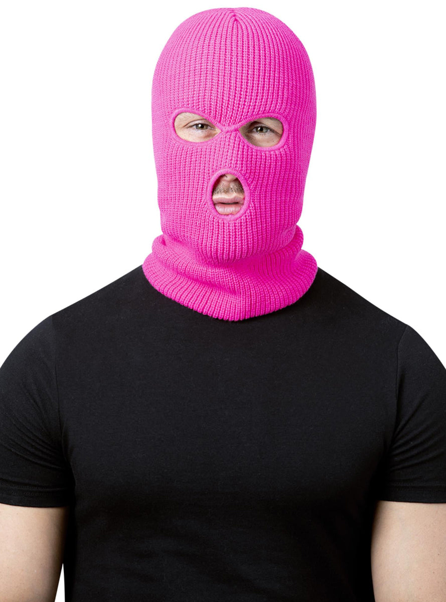 Pink Knitted Balaclava Costume Mask