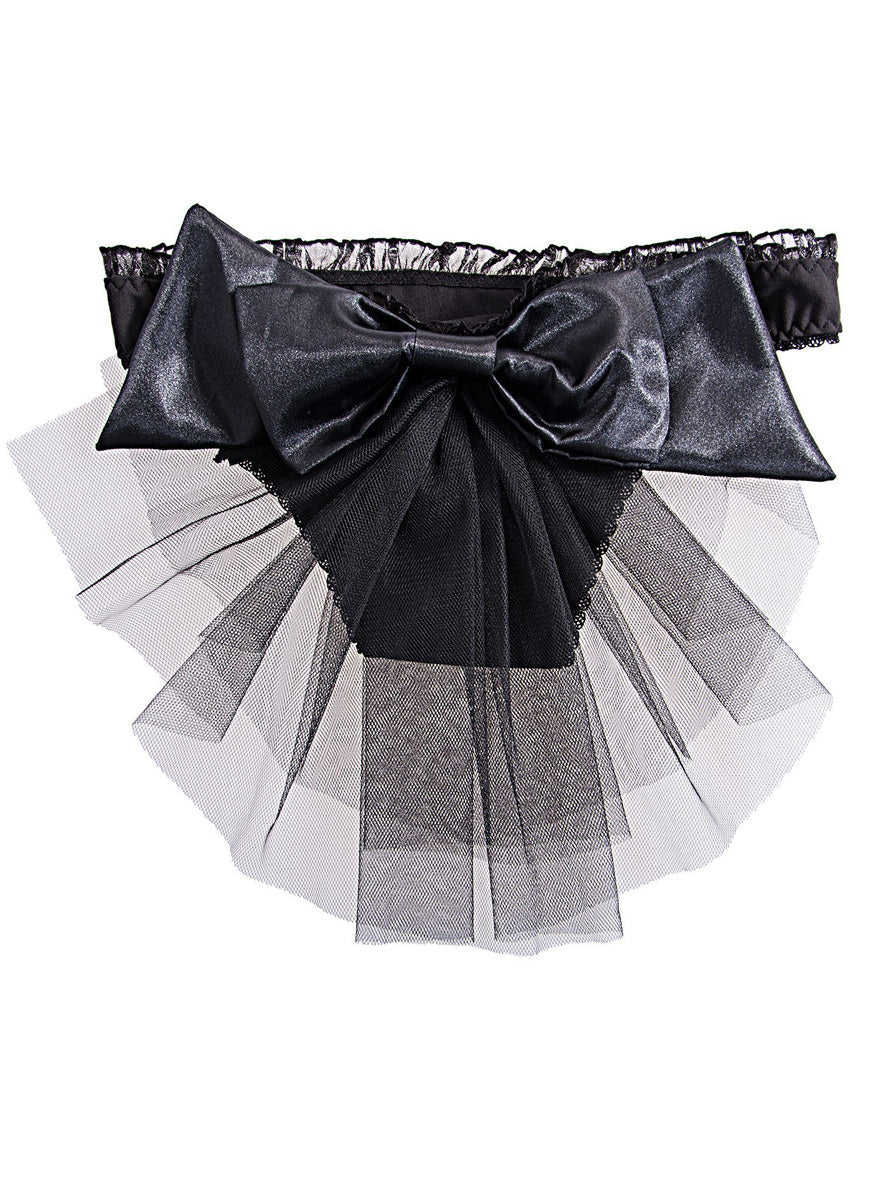 Satin Bow Back And Organza Womens Burlesque Panties