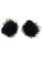 Sexy Black Fluffy Marabou Feather Burlesque Lingerie Nipple Pasties