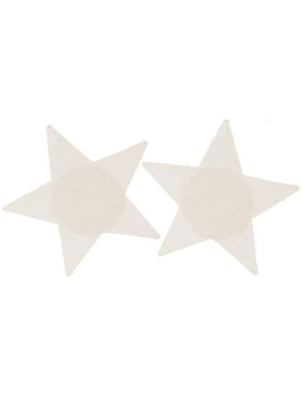 Womens Basic Nude Coloured Star Shaped Stick On Nipple Pasties