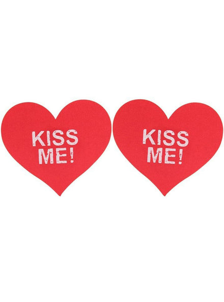 Red Heart Shaped Kiss Me Stick On Nipple Pasties for Women