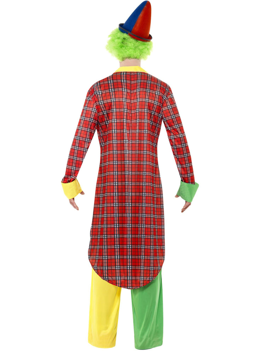 Mens Colourful La Circus Clown Costume - Back Image