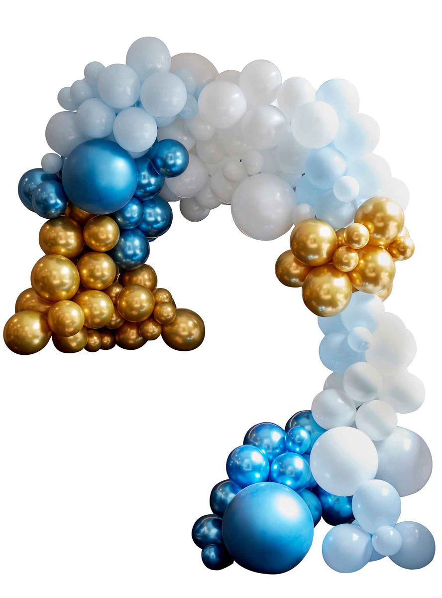 blue and gold 200 piece diy balloon arch - main image