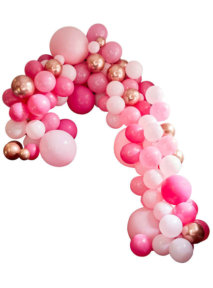 pink and gold chrome large balloon arch - main image