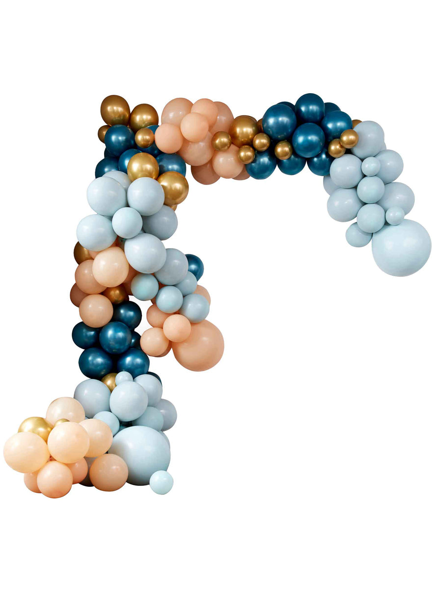 blue and gold large balloon arch - main image