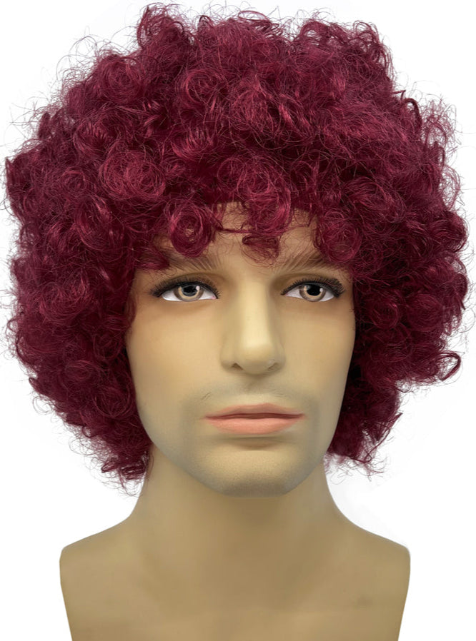 Adults Maroon Curly Afro Costume Wig - Main Image