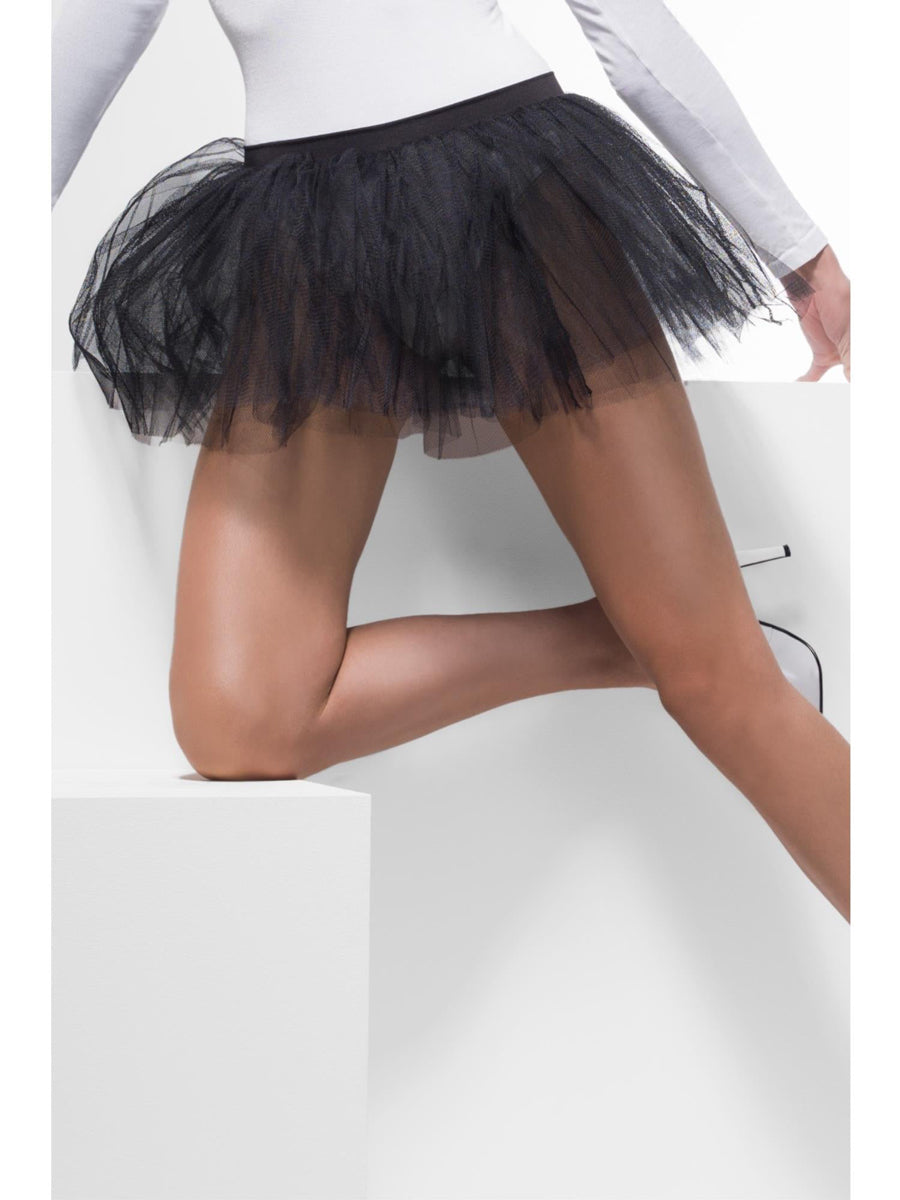 Black 30cm Womens Layered Costume Tutu Skirt - Main Image