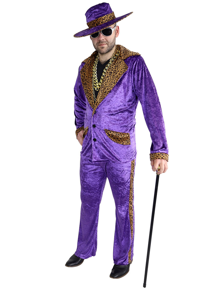 Leopard Print Mens Purple Mac Daddy Costume
