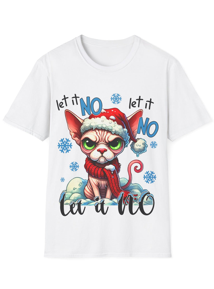 Let It No Adults White Plus Size Grumpy Cat Christmas T-Shirt