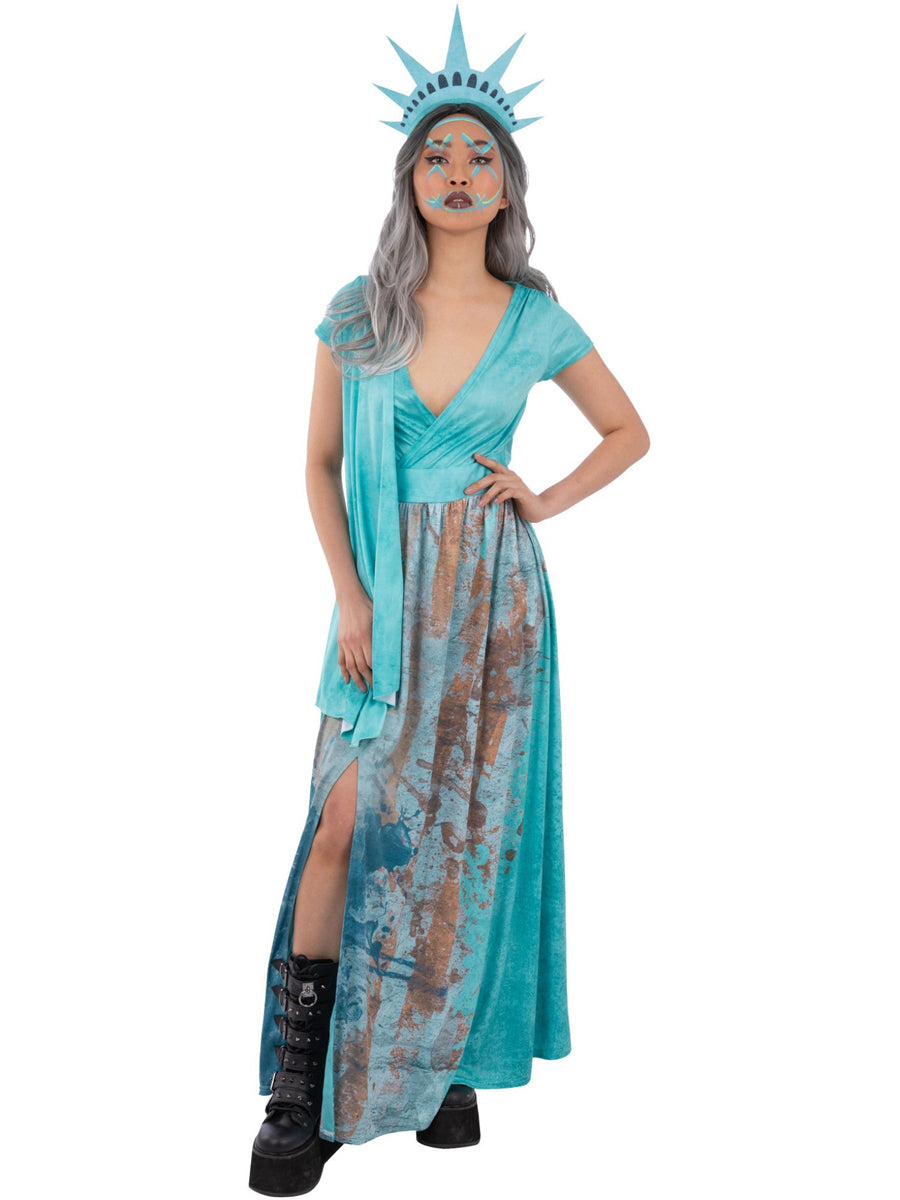 Blood Splattered Liberty Death Womens Purge Costume - Main Image
