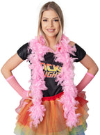 Classic Long Light Pink Feather Boa Accessory - Main Image