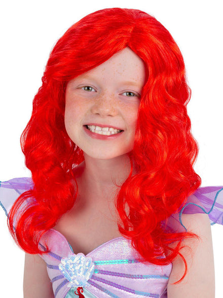 Girls Ariel little mermaid red costume wig - Main image
