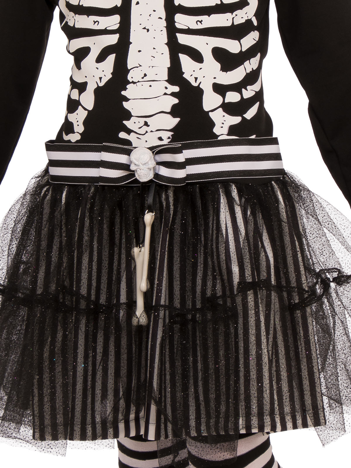 Black And White Skeleton Girls Tutu Halloween Costume - Close Image 1