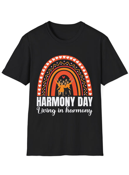 Harmony Day Living Adults Black T-Shirt
