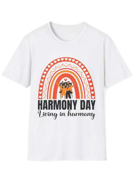 Harmony Day Living Adults Plus Size White T-Shirt