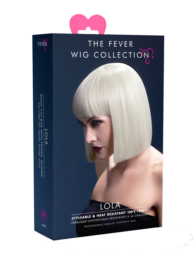 Womens Light Blonde Blunt Cut Bob Wig With Fringe - Packaging Image