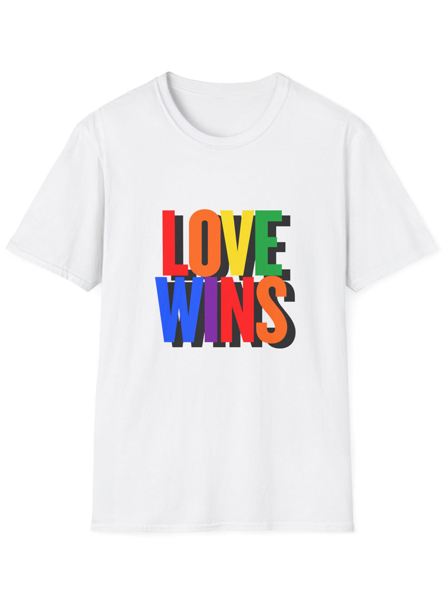 Love Wins Pride Day Adults White Plus Size TShirt - Front Image