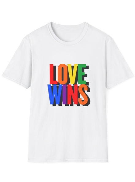 Love Wins Pride Day Adults White Plus Size TShirt - Front Image