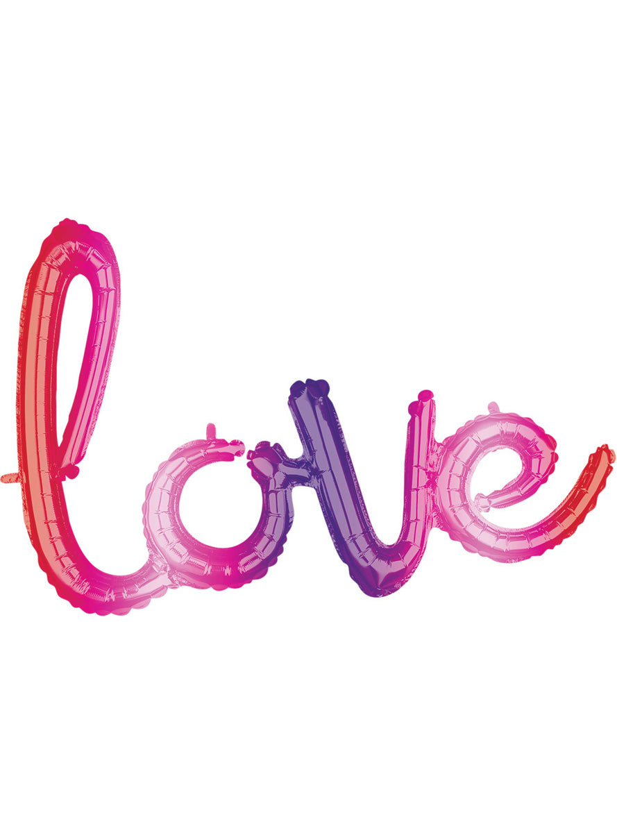 Love Script Ombre 78cm Air Fill Self Sealing Foil Balloon - Main Image