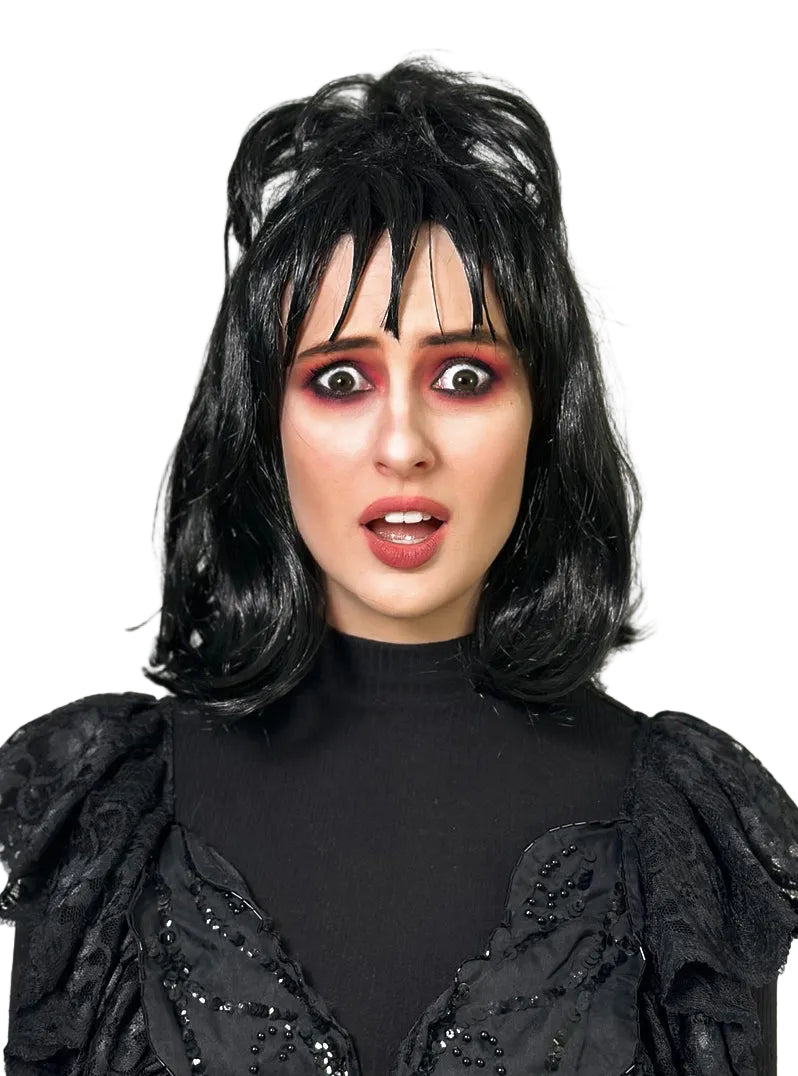 Lydia Womens Black Beetle Bride Costume Wig - Main Image