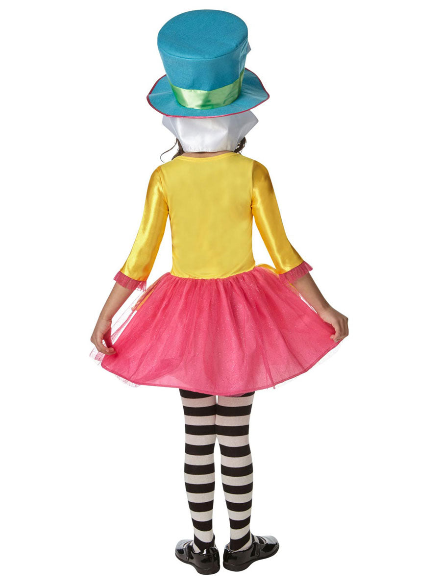 Mad Hatter Deluxe Girls Disney Alice In Wonderland Character Costume - Back Image