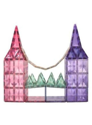Magnetic Tiles 108 Piece Pastel Rainbow Building Toy Set - Alternative Image 3