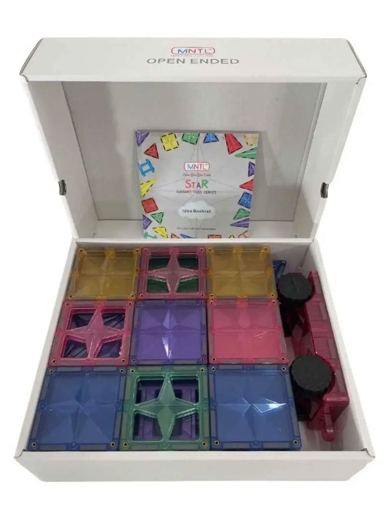 Magnetic Tiles 108 Piece Pastel Rainbow Building Toy Set - Alternative Image