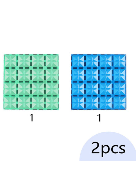 Magnetic Tiles 2 Pack Blue And Green Base Plates - Main Image